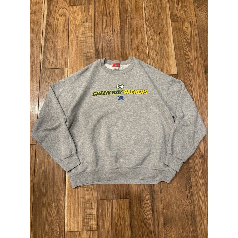 Vintage 90s Y2K Green Bay Packers Gray NFL Sweatshirt Size Large